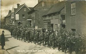 Soldiers marching with their rifles
