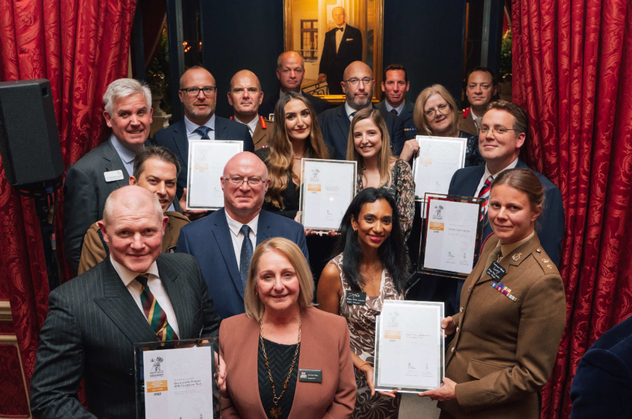 Gold Award winners for Greater London holding their award